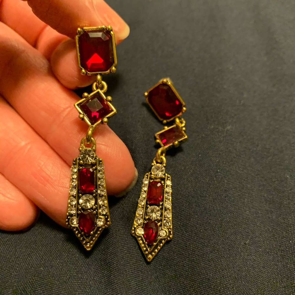 Faux ruby earrings